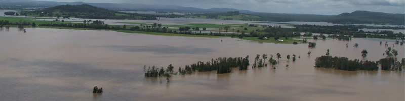 Deep inundation of the floodplain during 2008 major flood.